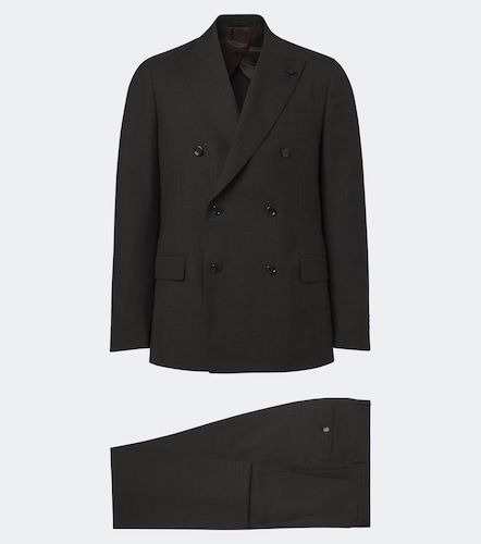 Checked double-breasted virgin wool suit - Lardini - Modalova