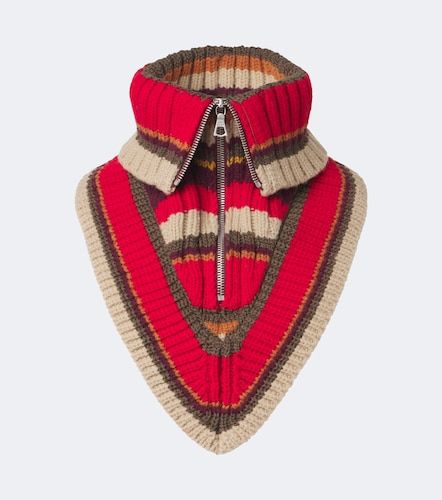 Striped wool zip-up collar - Dries Van Noten - Modalova