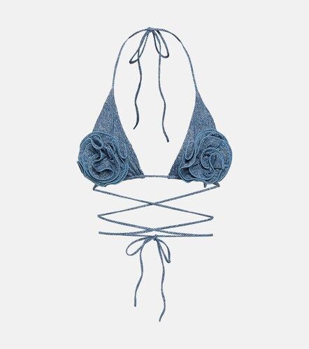 Top de bikini triangular con flores - Magda Butrym - Modalova