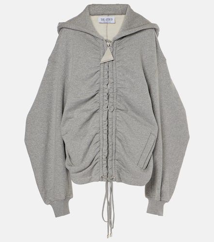 Ruched cotton jersey zip-up hoodie - The Attico - Modalova