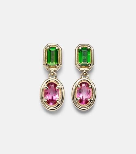 Duchess Orchid 10kt earrings with chrome diopside and pink topaz - Stone and Strand - Modalova