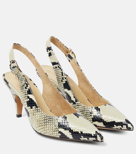 River snake-effect leather slingback pumps - Khaite - Modalova