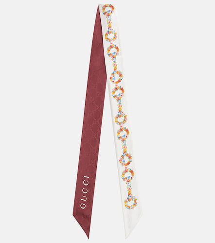 Horsebit floral silk scarf - Gucci - Modalova