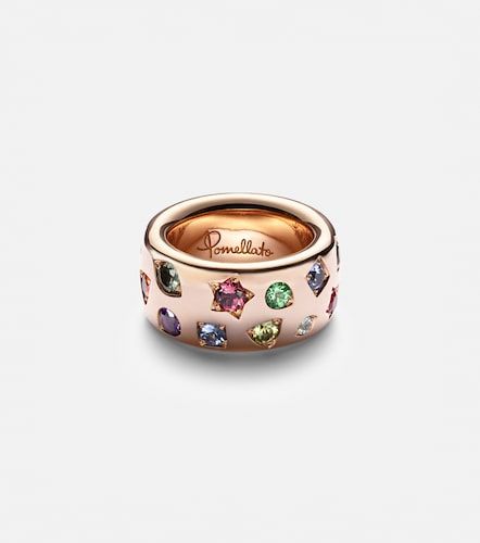 Iconica Large 18kt rose gold ring with gemstones - Pomellato - Modalova