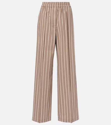 Pantaloni a gamba larga in cotone a righe - Brunello Cucinelli - Modalova
