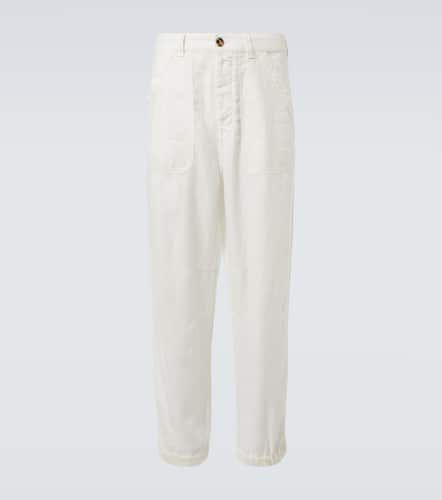Linen gabardine tapered pants - Brunello Cucinelli - Modalova
