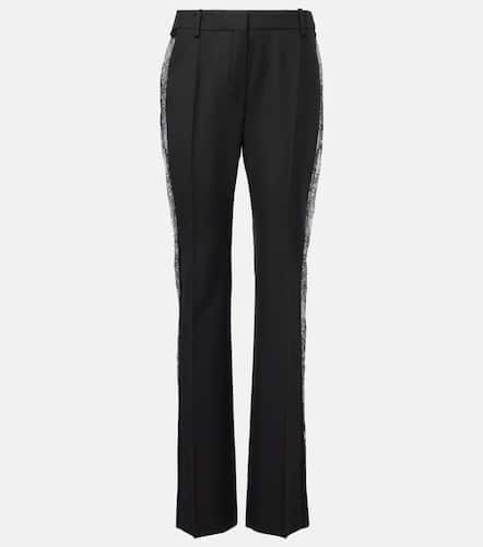 Lace-trimmed wool straight pants - Nina Ricci - Modalova