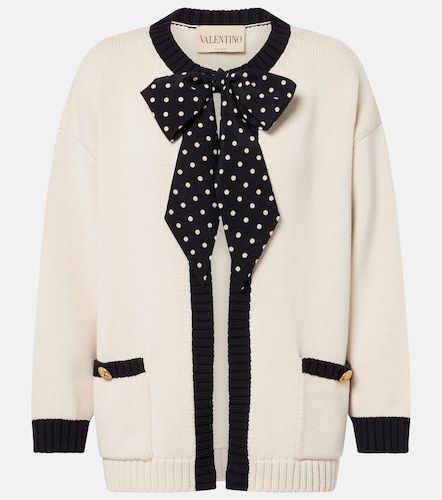 Cárdigan en mezcla de algodón con lazada - Valentino - Modalova
