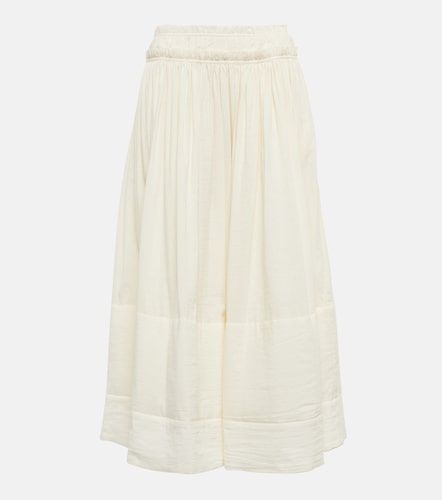 Falda midi de algodón y lino - Tory Burch - Modalova