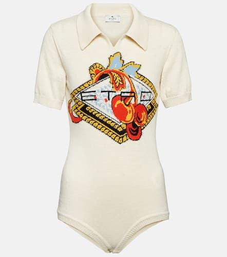 Embroidered wool and linen bodysuit - Etro - Modalova