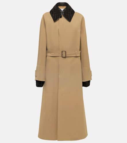 Leather-trimmed cotton-blend trench coat - Bottega Veneta - Modalova