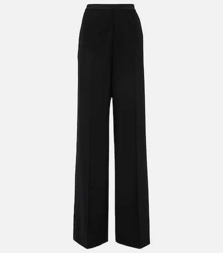 Logo mid-rise wide-leg wool pants - Balenciaga - Modalova