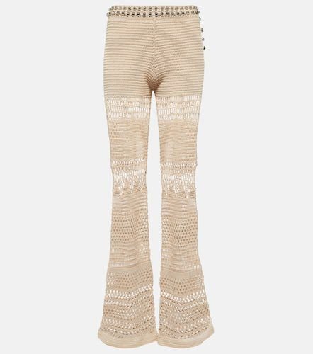 Embellished crochet cotton flared pants - Rabanne - Modalova