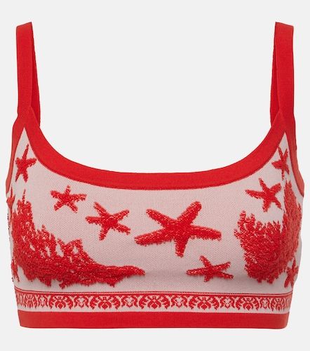Top cropped in misto cotone jacquard - Versace - Modalova