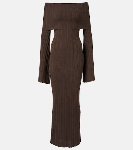 Abito lungo in misto seta off-shoulder - Aya Muse - Modalova