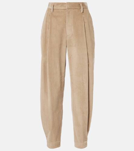 High-rise cotton cropped pants - Brunello Cucinelli - Modalova