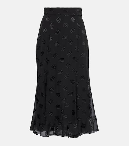 DG devorÃ© satin midi skirt - Dolce&Gabbana - Modalova