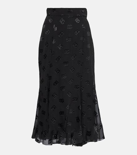 Falda midi DG de devoré de satén - Dolce&Gabbana - Modalova