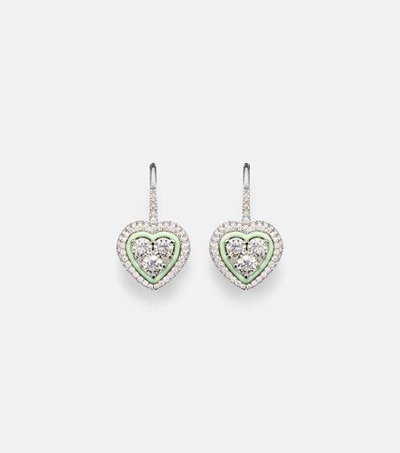 Orecchini in oro bianco 18kt con smalto e diamanti - Kamyen - Modalova
