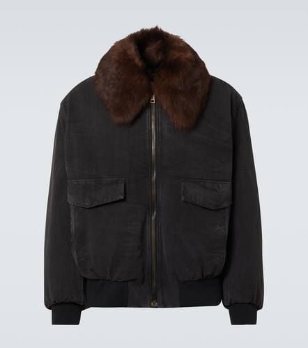 Feldjacke aus Baumwolle mit Shearling - Prada - Modalova