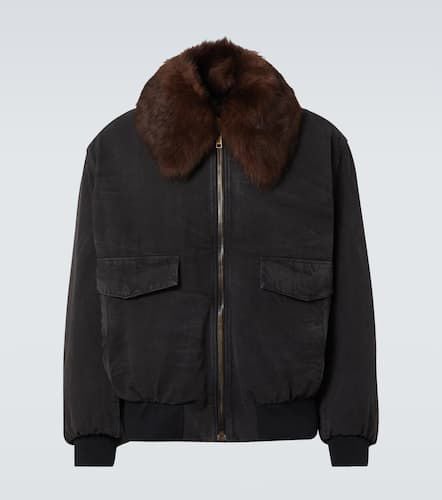 Giacca in cotone con shearling - Prada - Modalova