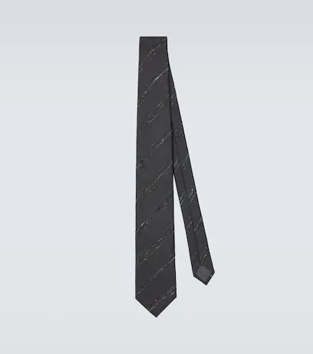 Corbata de seda y algodón a rayas - Brunello Cucinelli - Modalova