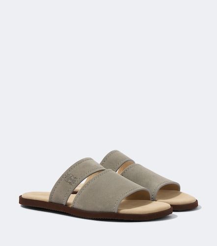 Sandali in suede con logo - Brunello Cucinelli - Modalova