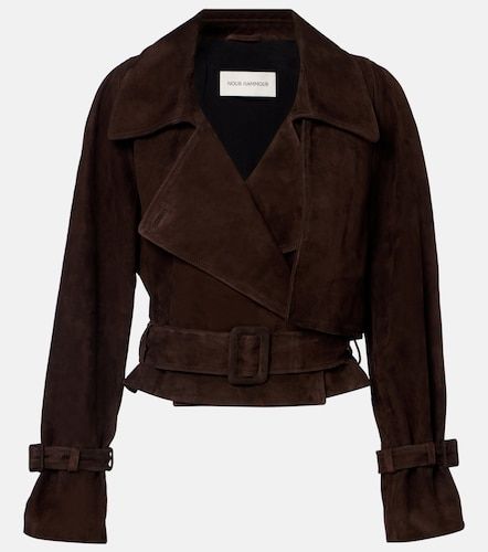 Hatti cropped suede jacket - Nour Hammour - Modalova