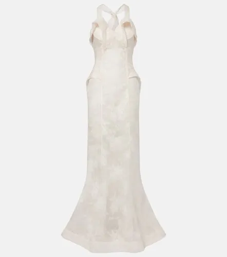 Vestido de fiesta de seda y encaje - McQueen - Modalova