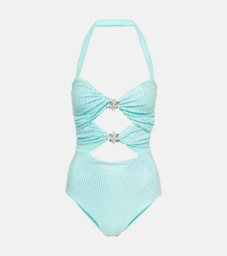 Embellished halterneck swimsuit - Self-Portrait - Modalova