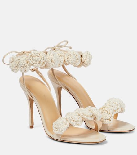 Floral crochet and leather sandals - Magda Butrym - Modalova