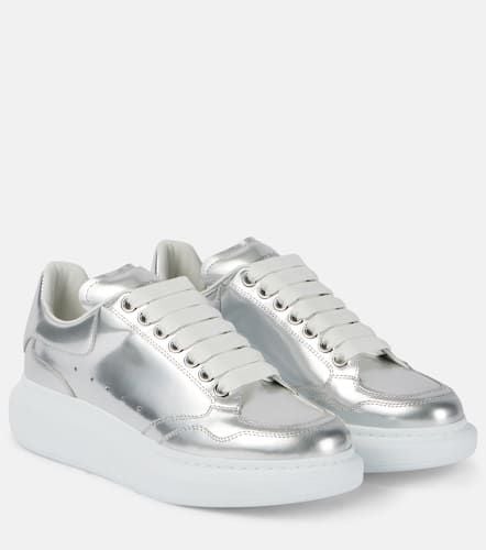 Oversized metallic leather sneakers - Alexander McQueen - Modalova