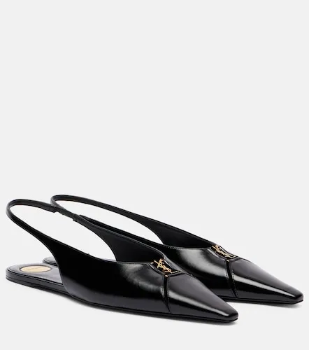Babylone leather slingback flats - Saint Laurent - Modalova