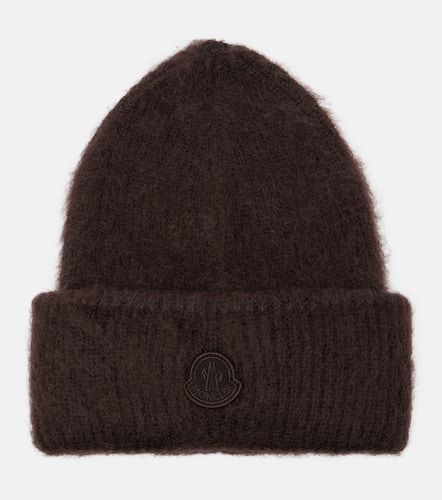 Logo mohair and wool-blend beanie - Moncler - Modalova