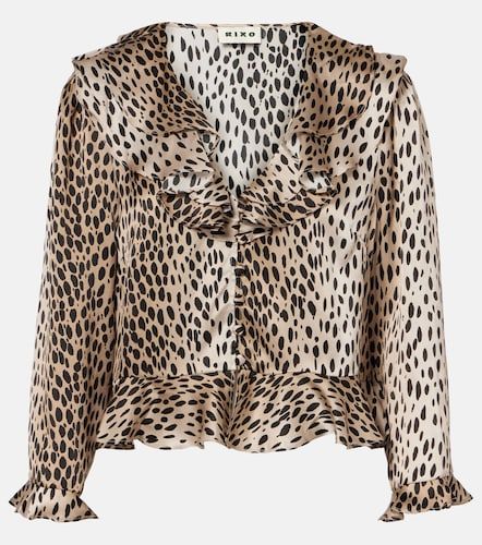 Blusa Atlas de seda con estampado de leopardo - Rixo - Modalova