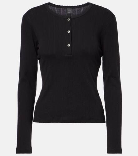 Leset Pointelle cotton Henley shirt - Leset - Modalova