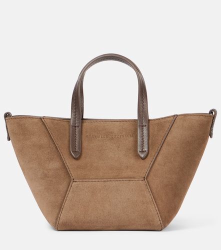 Borsa BC Duo Mini in suede con monili - Brunello Cucinelli - Modalova