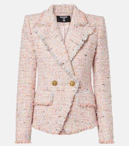 Double-breasted tweed jacket - Balmain - Modalova