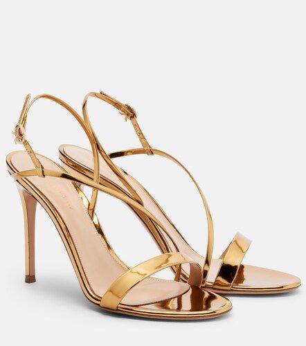 Metallic leather slingback sandals - Gianvito Rossi - Modalova