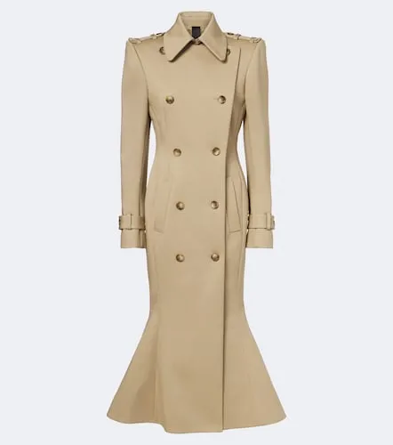 Peplum cotton-blend trench coat - Mugler - Modalova
