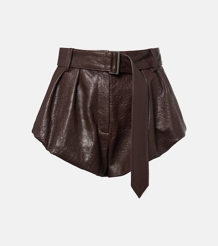Shorts de piel con cinturón - Magda Butrym - Modalova