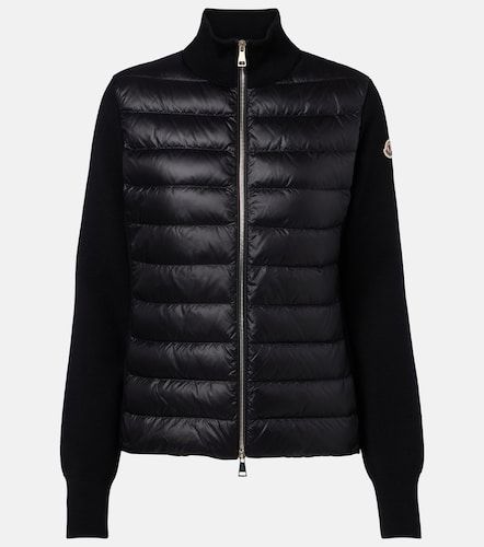 Down-paneled virgin wool cardigan - Moncler - Modalova