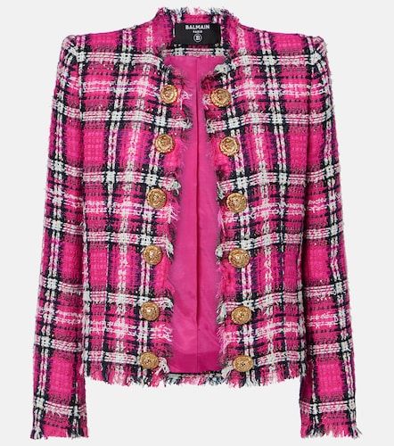 Giacca in tweed di misto cotone e lana - Balmain - Modalova