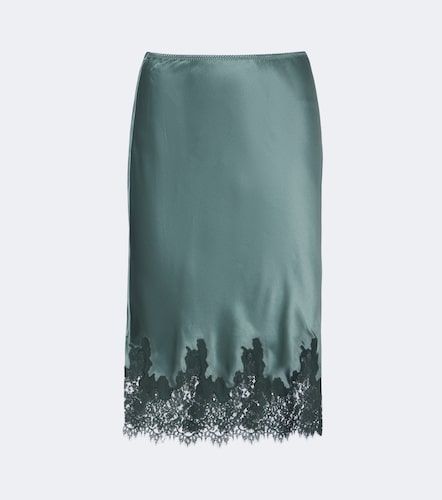 Elowette lace-trimmed silk satin midi skirt - Doen - Modalova