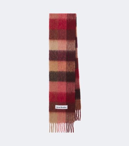Checked alpaca, wool, and mohair-blend scarf - Acne Studios - Modalova