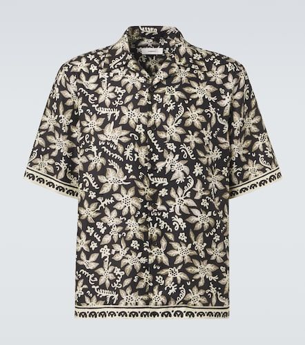 Camicia bowling in cotone e seta con stampa - Commas - Modalova
