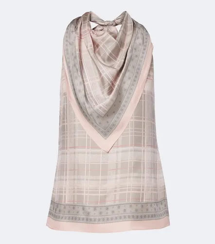 Checked scarf-detail silk top - Acne Studios - Modalova