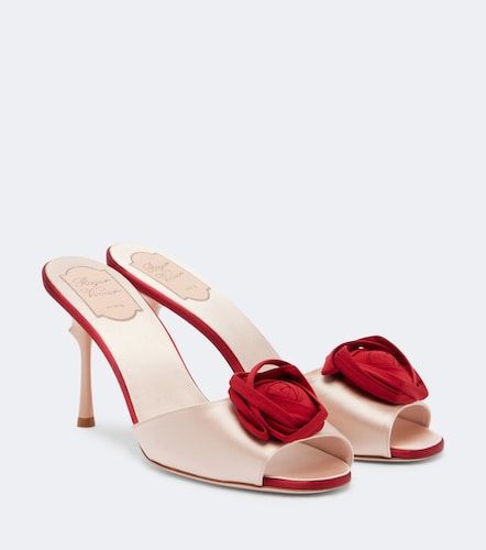 Mules Rose Vivier de satén con aplique floral - Roger Vivier - Modalova