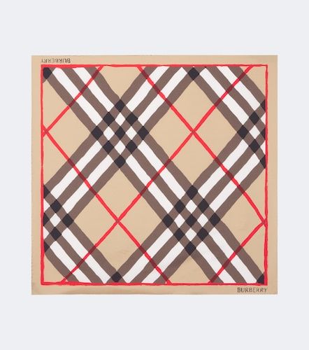 Check silk poplin scarf - Burberry - Modalova
