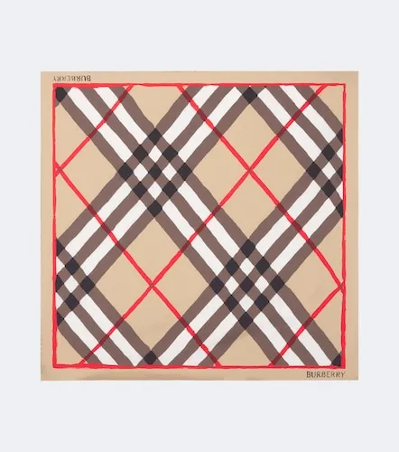 Pañuelo de popelín de seda con Check - Burberry - Modalova